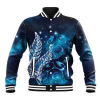 New Zealand Matariki Baseball Jacket Maori Koru Mix Silver Fern
