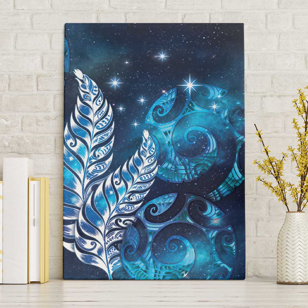 New Zealand Matariki Canvas Wall Art Maori Koru Mix Silver Fern