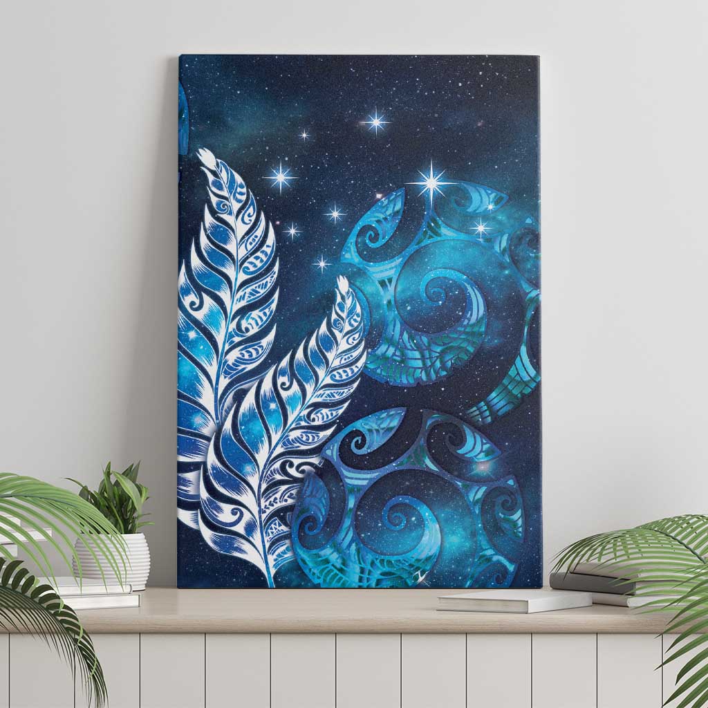 New Zealand Matariki Canvas Wall Art Maori Koru Mix Silver Fern