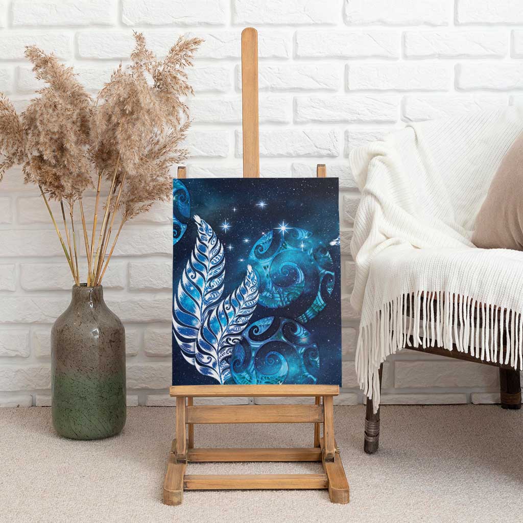 New Zealand Matariki Canvas Wall Art Maori Koru Mix Silver Fern