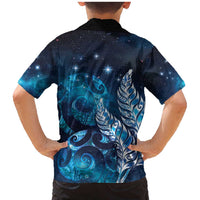 New Zealand Matariki Family Matching Mermaid Dress and Hawaiian Shirt Maori Koru Mix Silver Fern