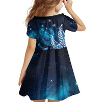 New Zealand Matariki Family Matching Mermaid Dress and Hawaiian Shirt Maori Koru Mix Silver Fern