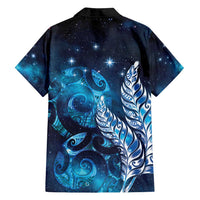 New Zealand Matariki Family Matching Puletasi and Hawaiian Shirt Maori Koru Mix Silver Fern