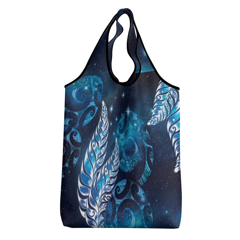 New Zealand Matariki Grocery Bag Maori Koru Mix Silver Fern