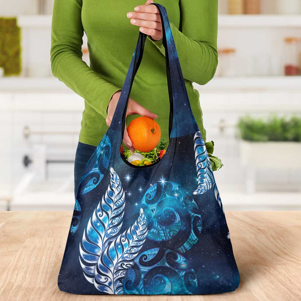 New Zealand Matariki Grocery Bag Maori Koru Mix Silver Fern