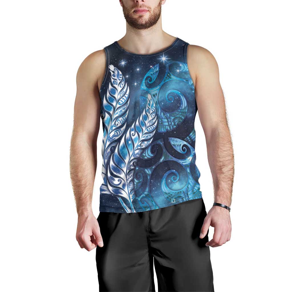 New Zealand Matariki Men Tank Top Maori Koru Mix Silver Fern