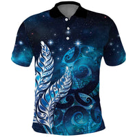 New Zealand Matariki Polo Shirt Maori Koru Mix Silver Fern