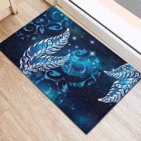 New Zealand Matariki Rubber Doormat Maori Koru Mix Silver Fern