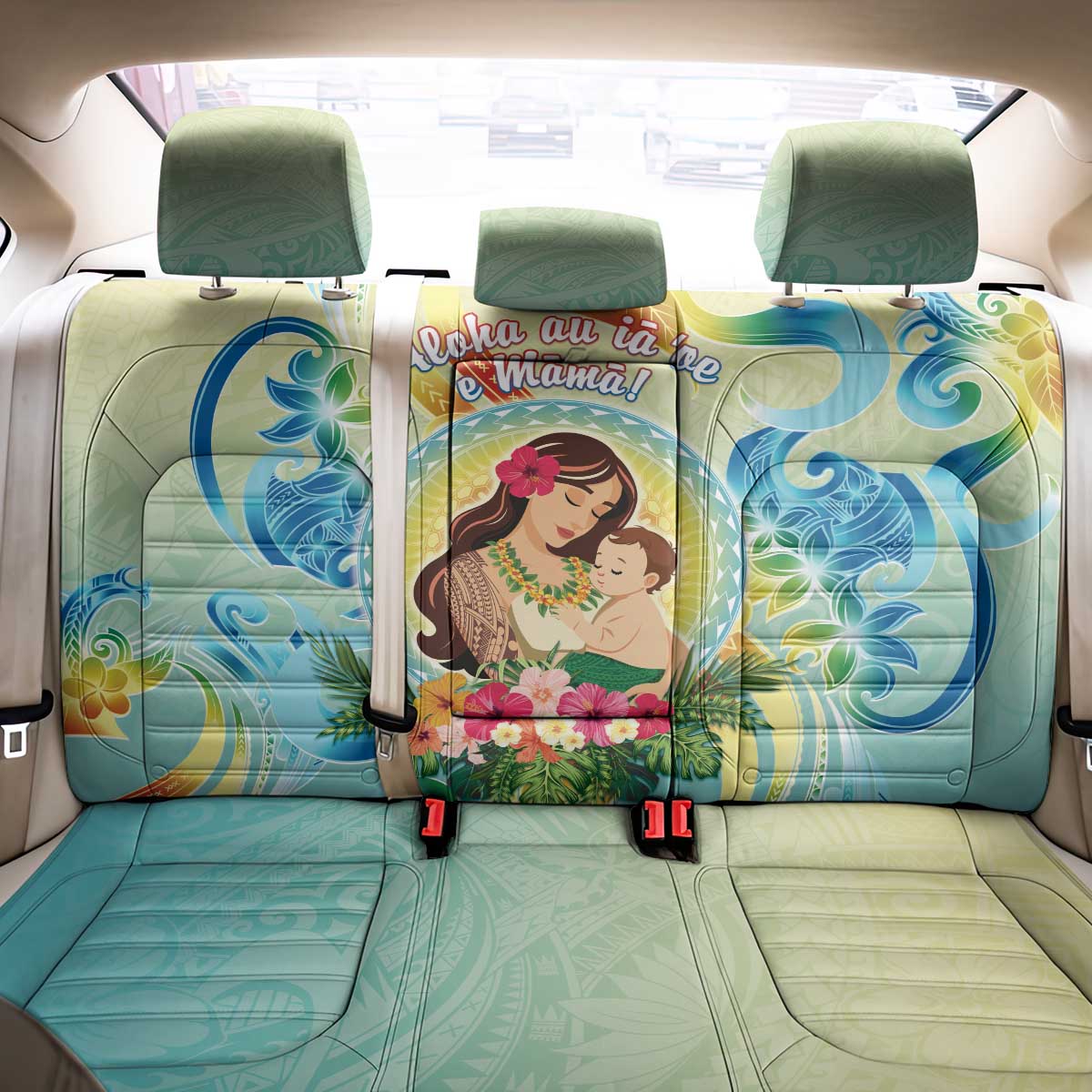 Hawaii Mother's Day Back Car Seat Cover I Love You Mom