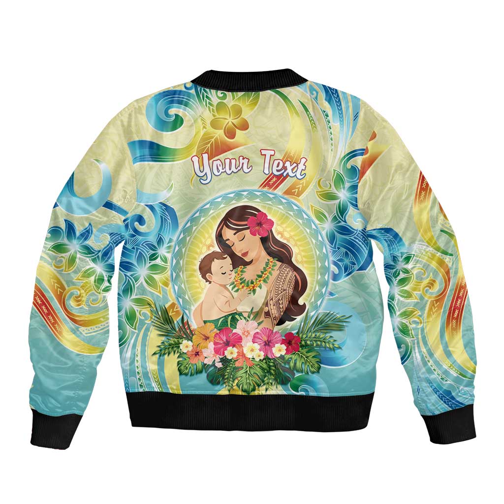 Personalised Hawaii Mother's Day Bomber Jacket I Love You Mom DT04 - Polynesian Pride