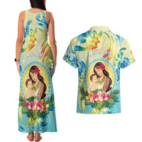 Personalised Hawaii Mother's Day Couples Matching Tank Maxi Dress and Hawaiian Shirt I Love You Mom DT04 - Polynesian Pride