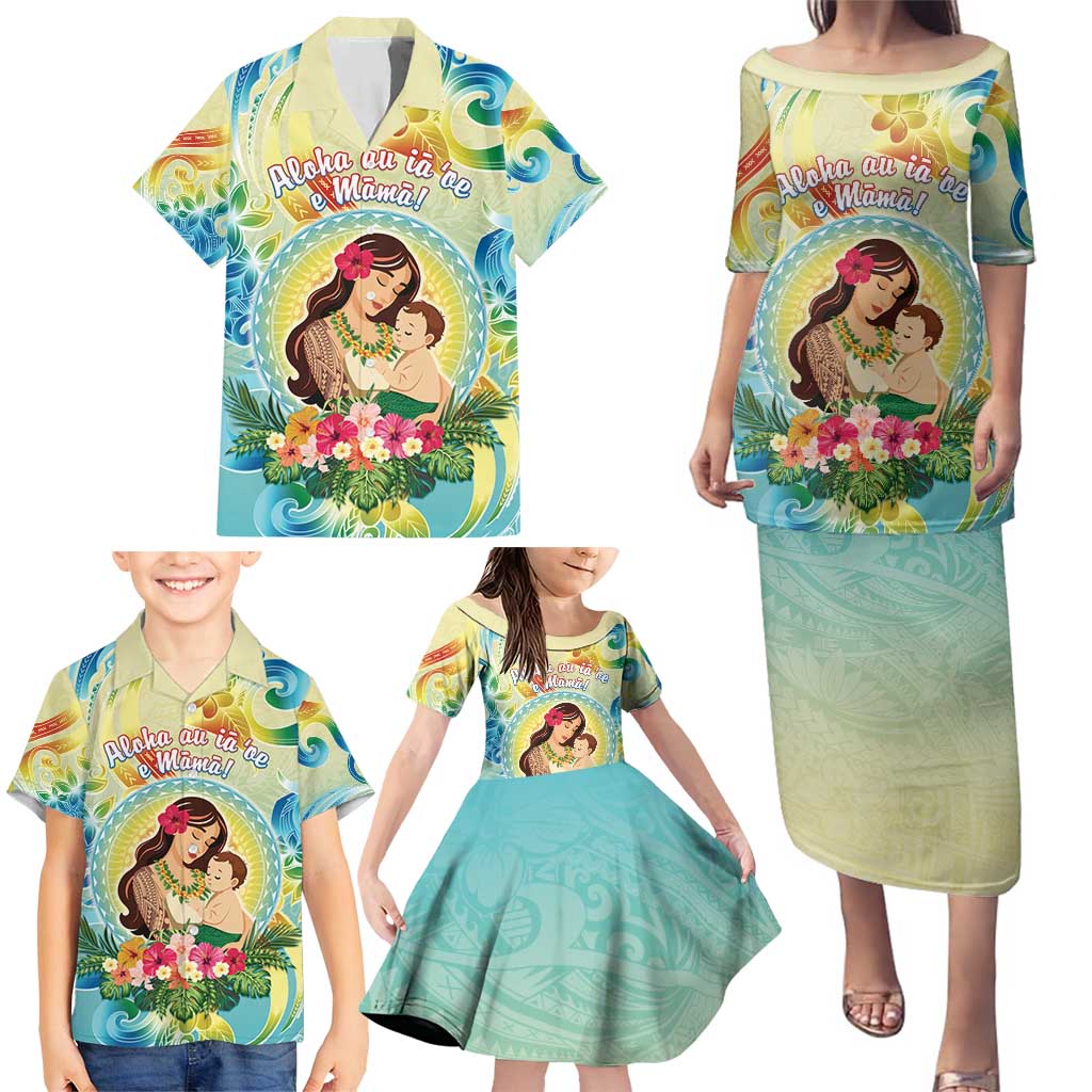 Personalised Hawaii Mother's Day Family Matching Puletasi and Hawaiian Shirt I Love You Mom DT04 - Polynesian Pride