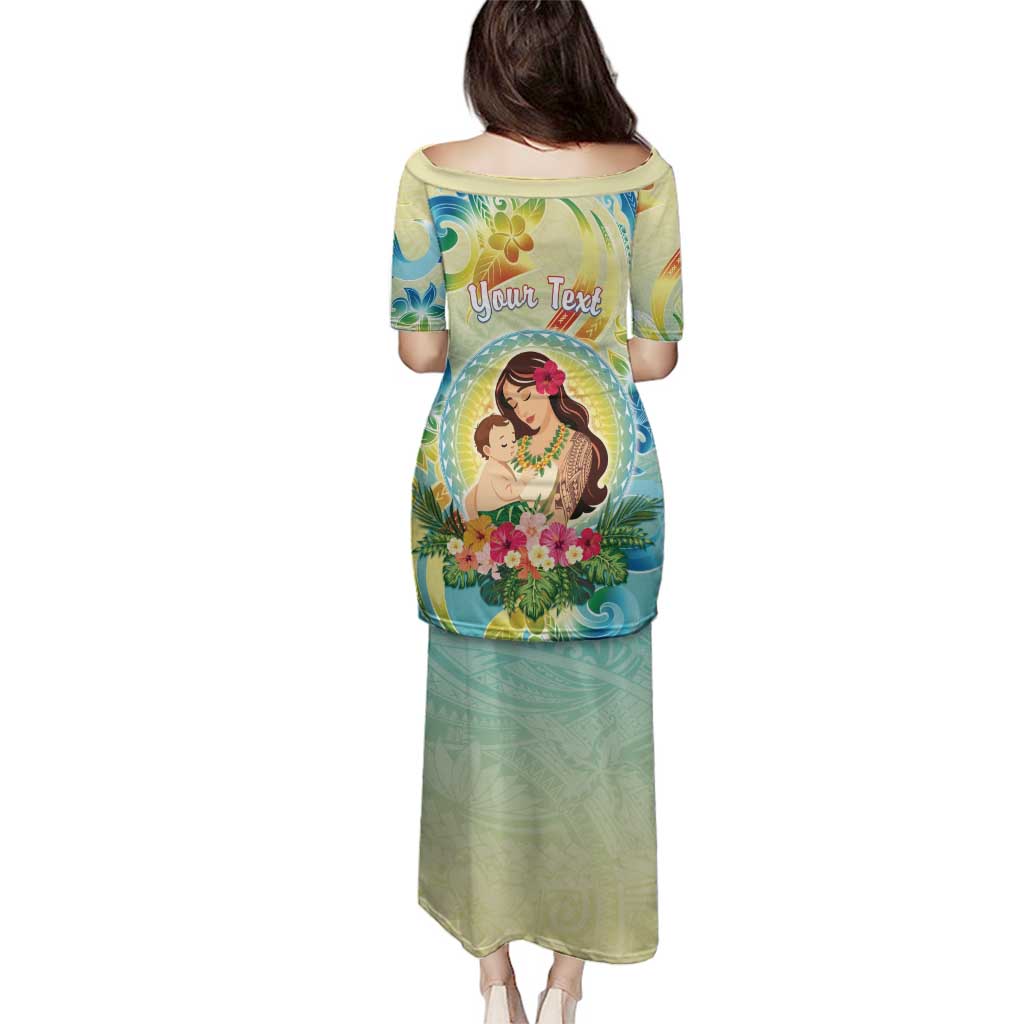Personalised Hawaii Mother's Day Family Matching Puletasi and Hawaiian Shirt I Love You Mom DT04 - Polynesian Pride