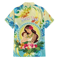 Personalised Hawaii Mother's Day Family Matching Summer Maxi Dress and Hawaiian Shirt I Love You Mom