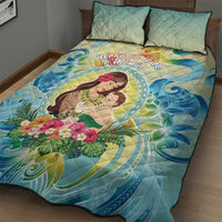 Hawaii Mother's Day Quilt Bed Set I Love You Mom