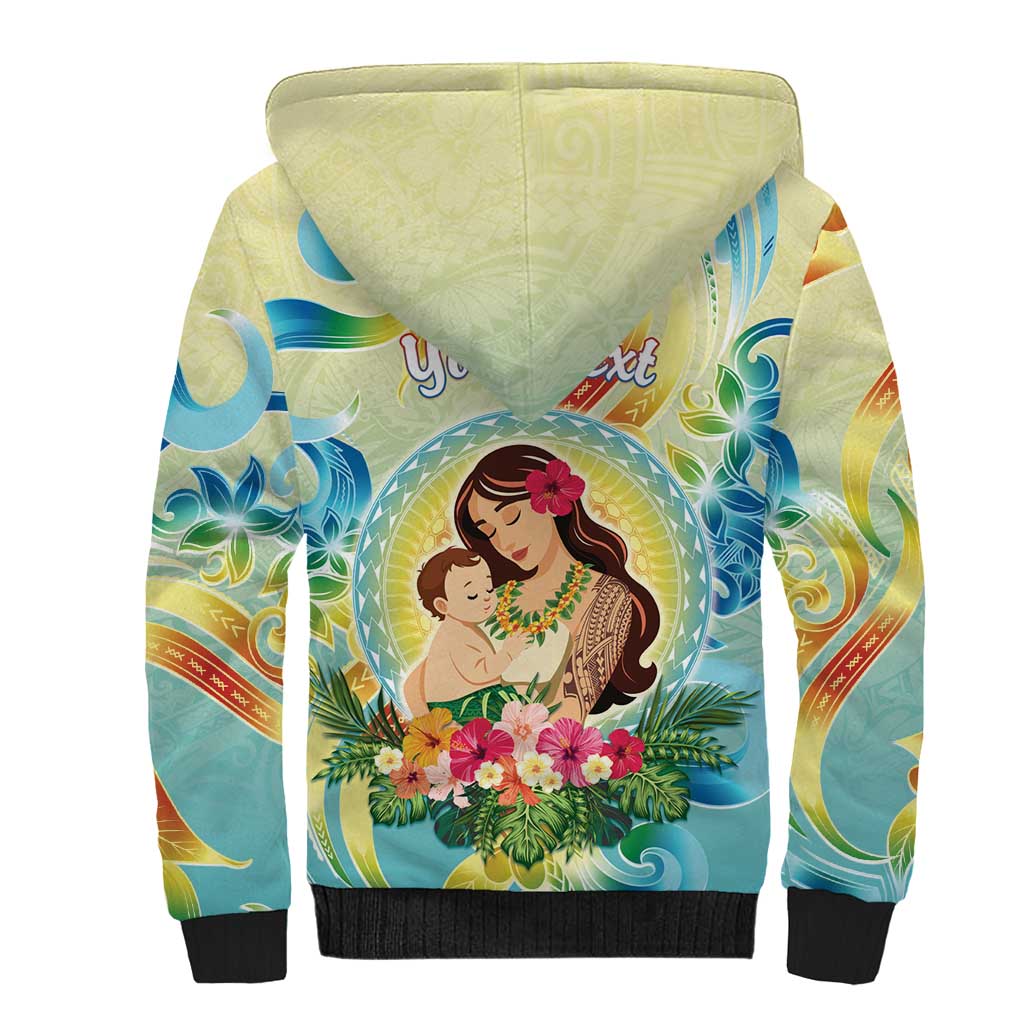 Personalised Hawaii Mother's Day Sherpa Hoodie I Love You Mom