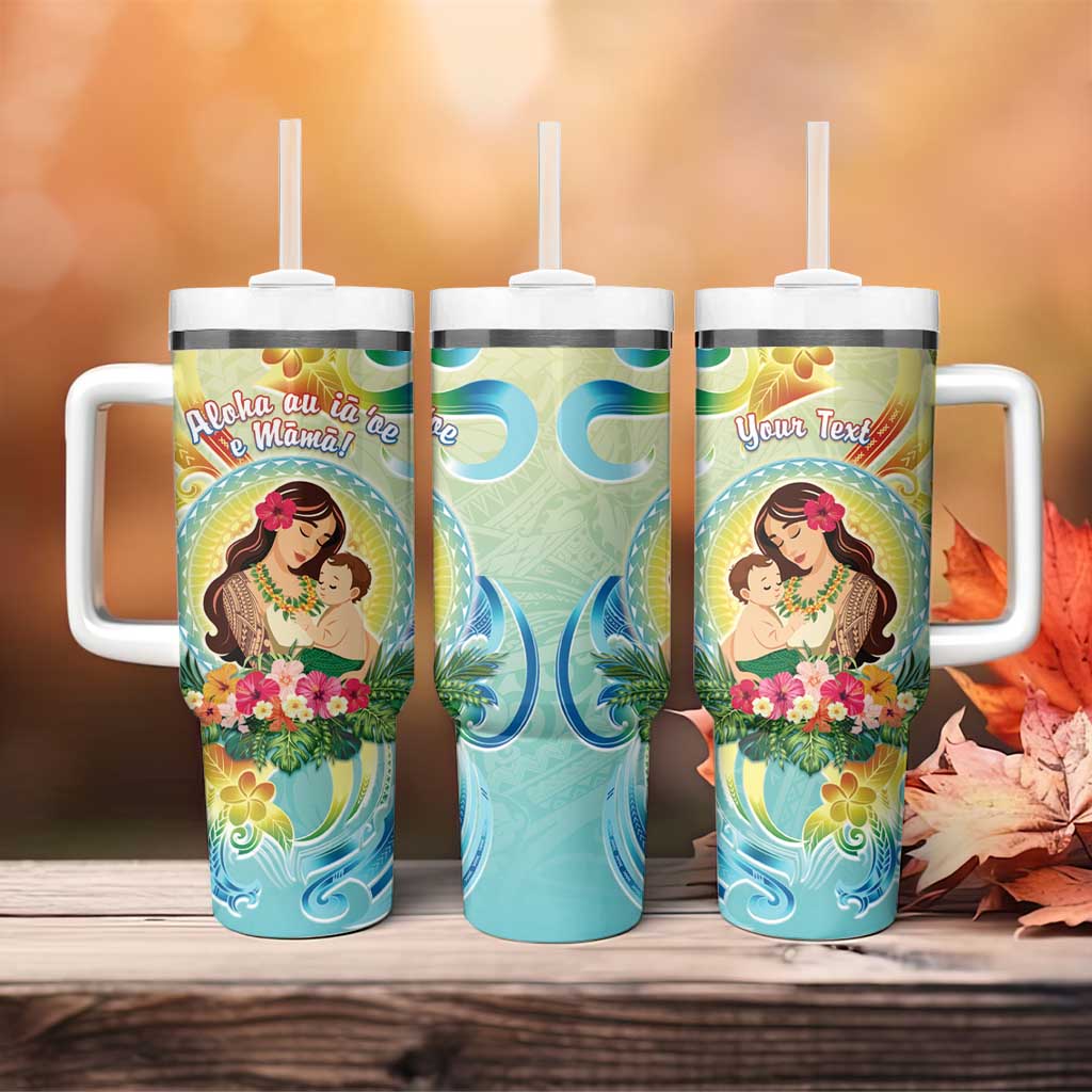 Personalised Hawaii Mother's Day Tumbler With Handle I Love You Mom
