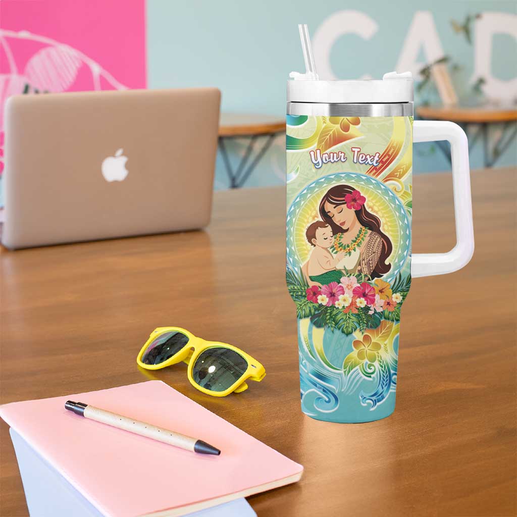 Personalised Hawaii Mother's Day Tumbler With Handle I Love You Mom