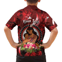 Personalised New Zealand Mother's Day Family Matching Off The Shoulder Long Sleeve Dress and Hawaiian Shirt I Love You Mom
