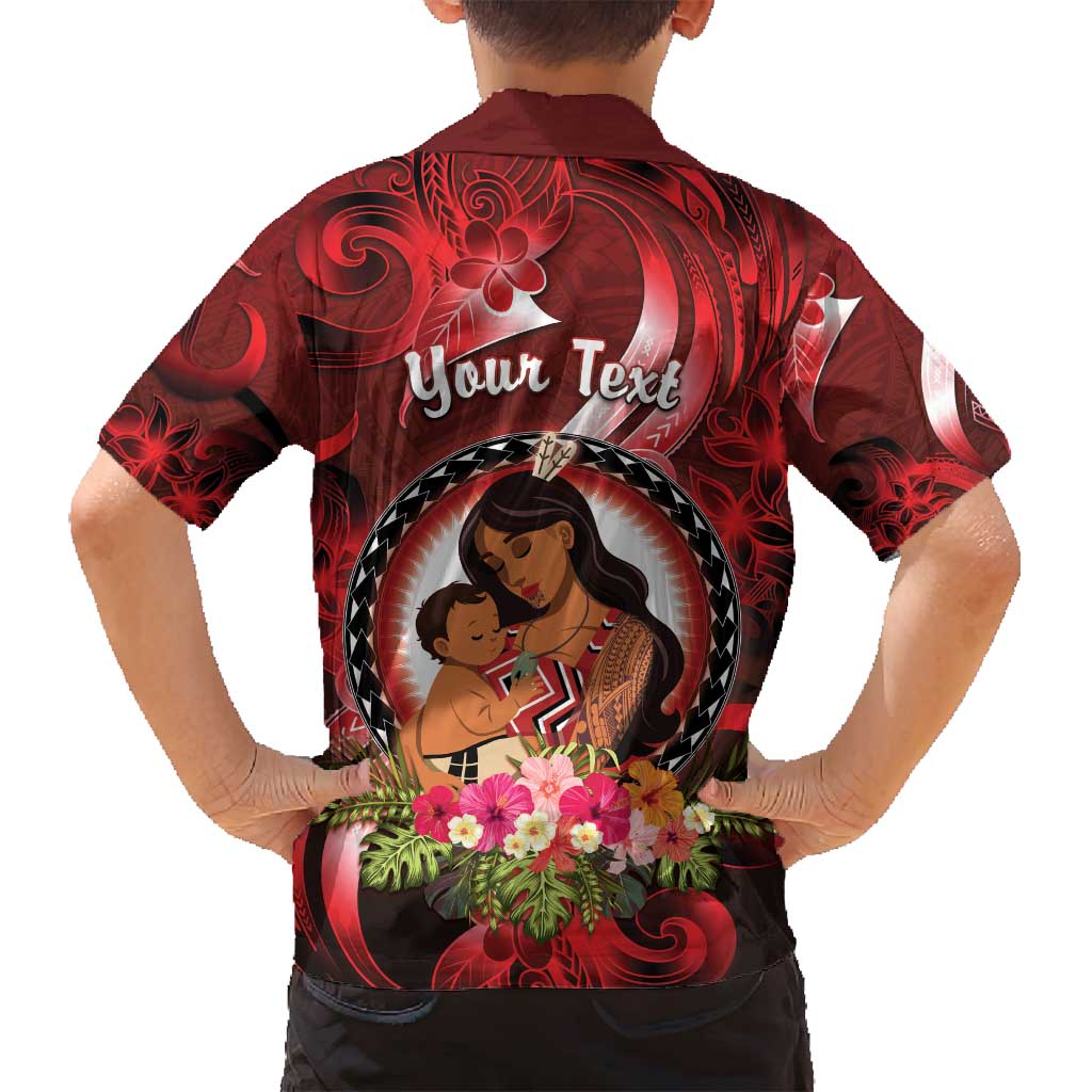 Personalised New Zealand Mother's Day Family Matching Off Shoulder Maxi Dress and Hawaiian Shirt I Love You Mom