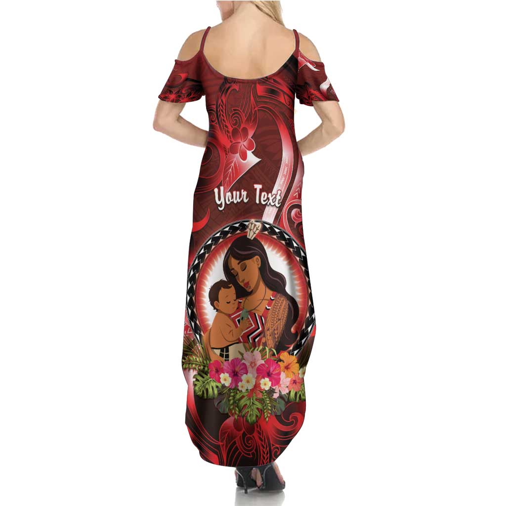 Personalised New Zealand Mother's Day Family Matching Summer Maxi Dress and Hawaiian Shirt I Love You Mom