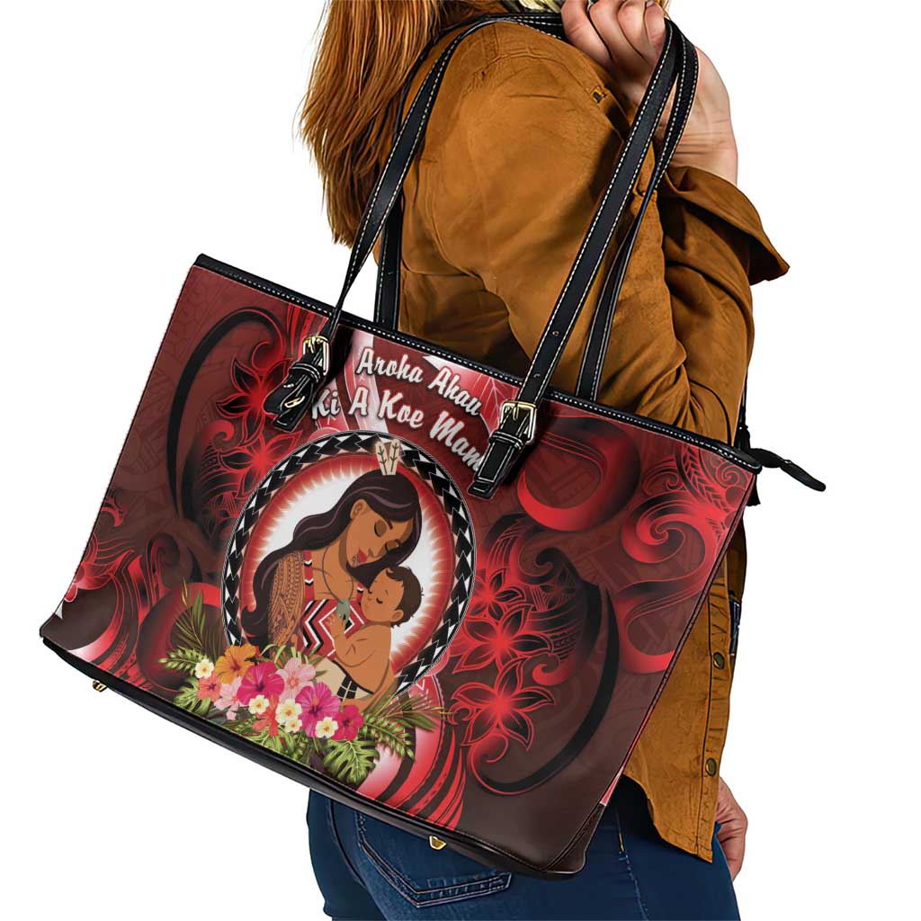 New Zealand Mother's Day Leather Tote Bag I Love You Mom