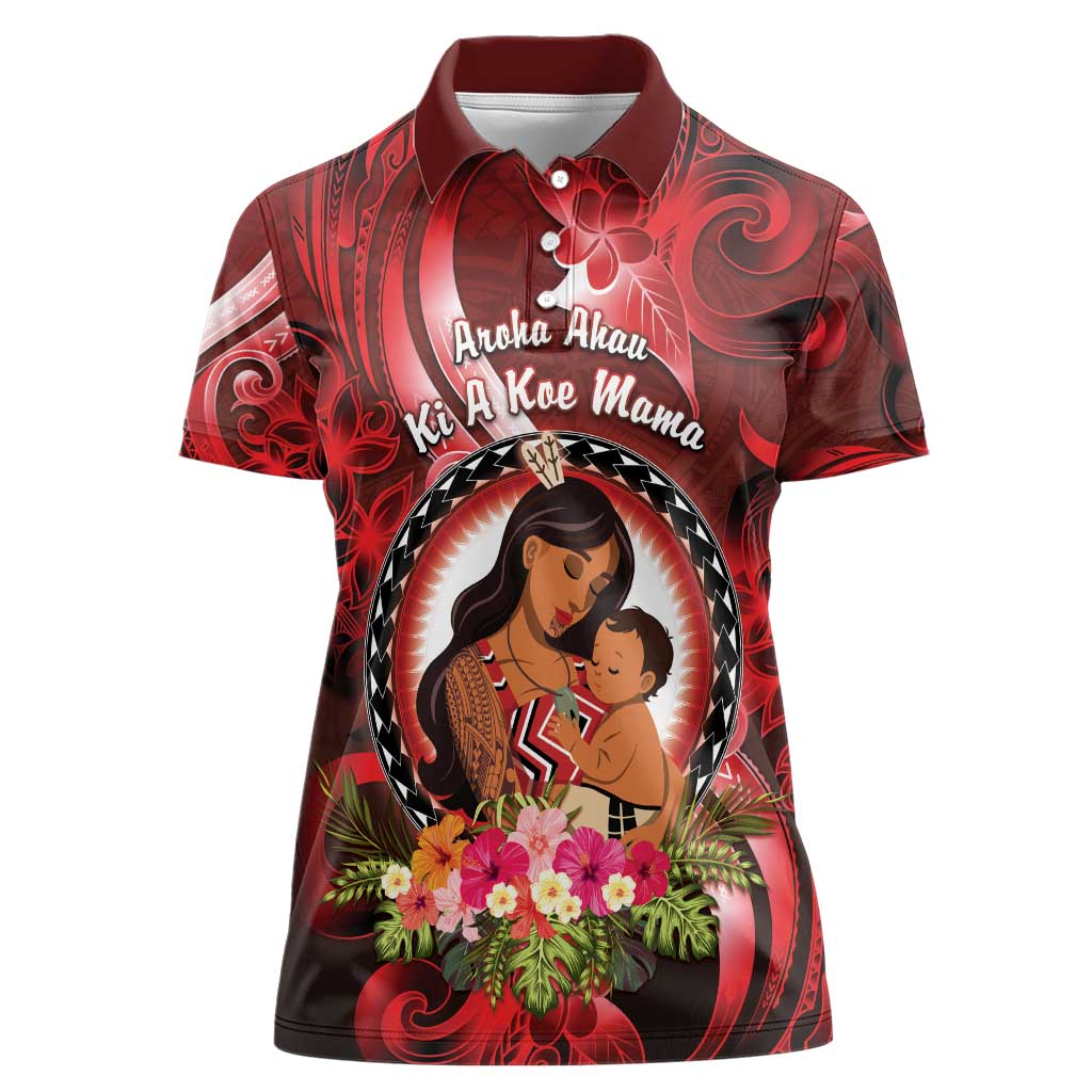 Personalised New Zealand Mother's Day Women Polo Shirt I Love You Mom