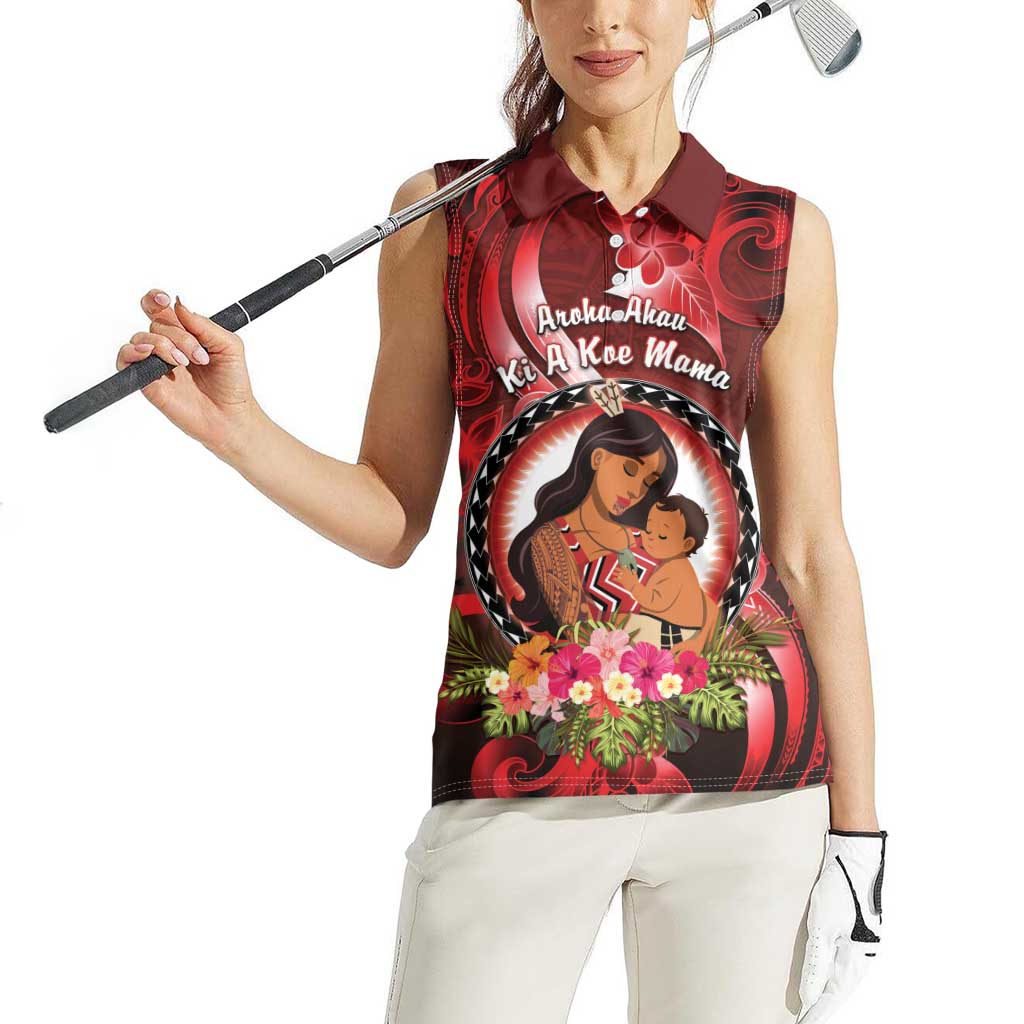 Personalised New Zealand Mother's Day Women Sleeveless Polo Shirt I Love You Mom DT04 - Polynesian Pride