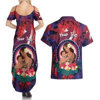 Personalised Samoa Mother's Day Couples Matching Summer Maxi Dress and Hawaiian Shirt I Love You Mom