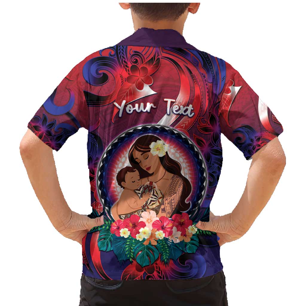 Personalised Samoa Mother's Day Family Matching Mermaid Dress and Hawaiian Shirt I Love You Mom