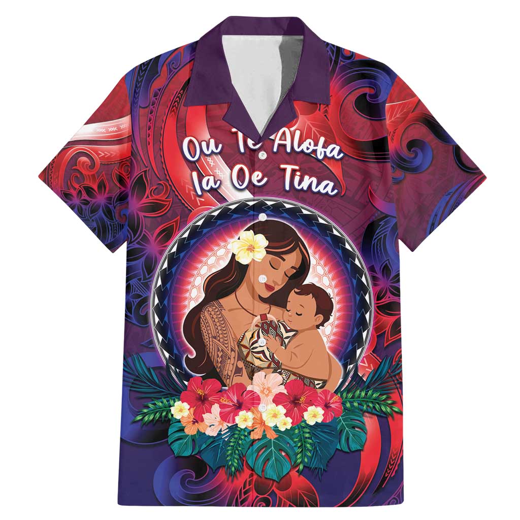 Personalised Samoa Mother's Day Family Matching Mermaid Dress and Hawaiian Shirt I Love You Mom