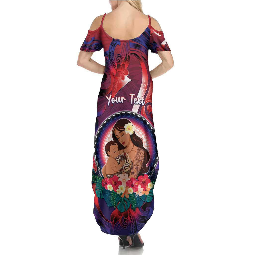 Personalised Samoa Mother's Day Family Matching Summer Maxi Dress and Hawaiian Shirt I Love You Mom