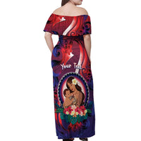 Personalised Samoa Mother's Day Off Shoulder Maxi Dress I Love You Mom
