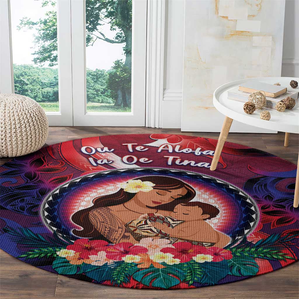 Samoa Mother's Day Round Carpet I Love You Mom