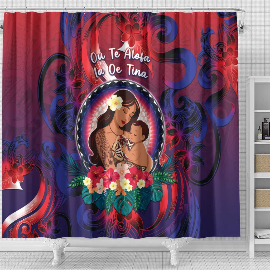 Samoa Mother's Day Shower Curtain I Love You Mom