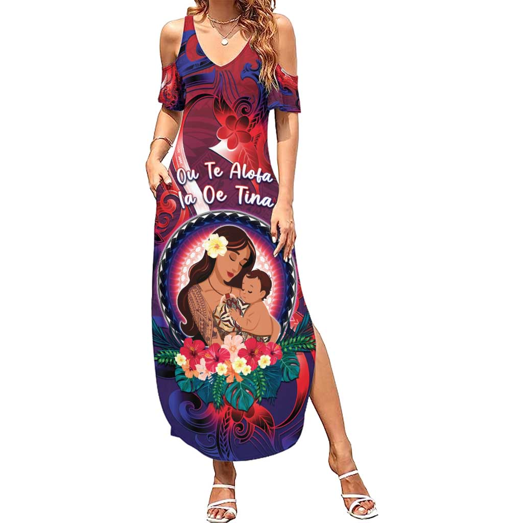 Personalised Samoa Mother's Day Summer Maxi Dress I Love You Mom