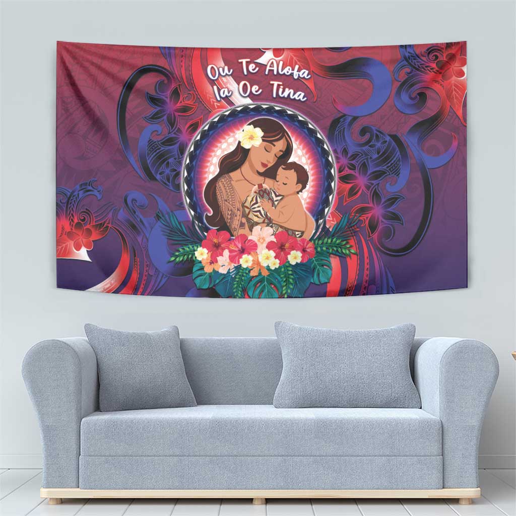 Samoa Mother's Day Tapestry I Love You Mom
