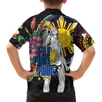 Filipinos Lapu-Lapu Hero Philippines Family Matching Off Shoulder Short Dress and Hawaiian Shirt Hibiscus Flowers Style