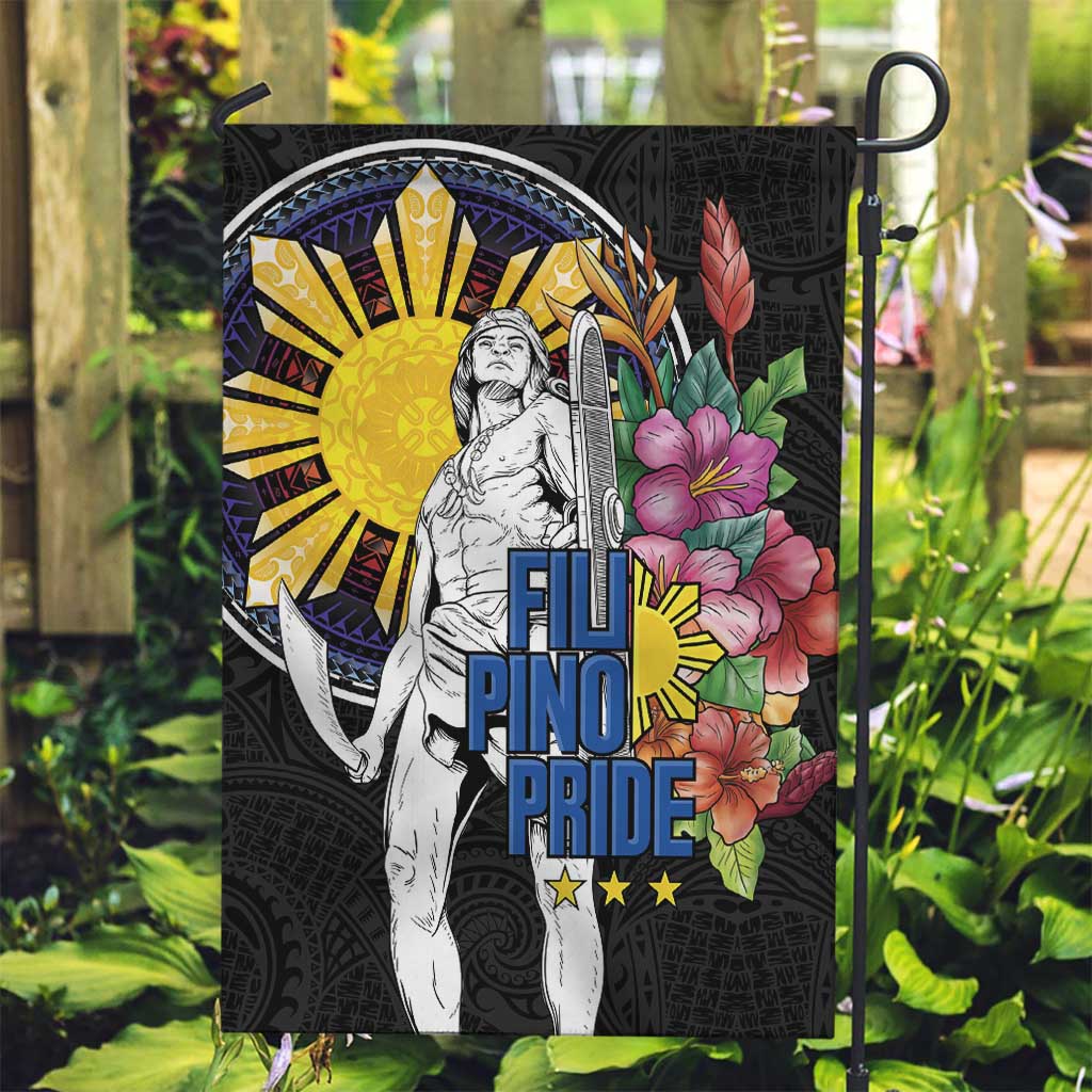 Filipinos Lapu-Lapu Hero Philippines Garden Flag Hibiscus Flowers Style