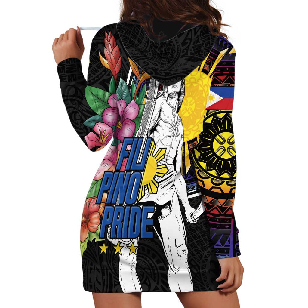 Filipinos Lapu-Lapu Hero Philippines Hoodie Dress Hibiscus Flowers Style