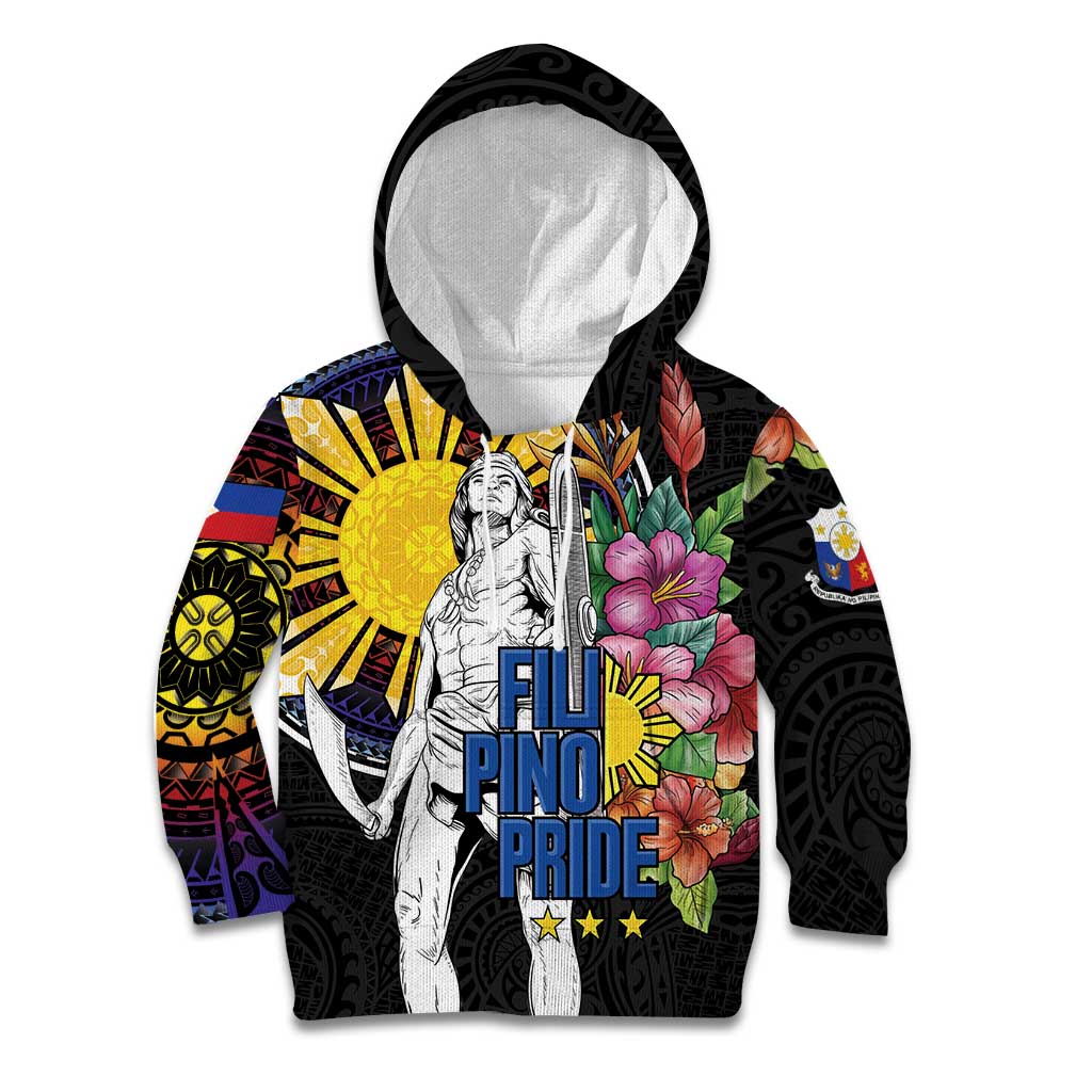 Filipinos Lapu-Lapu Hero Philippines Kid Hoodie Hibiscus Flowers Style