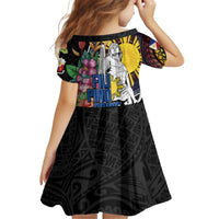 Filipinos Lapu-Lapu Hero Philippines Kid Short Sleeve Dress Hibiscus Flowers Style