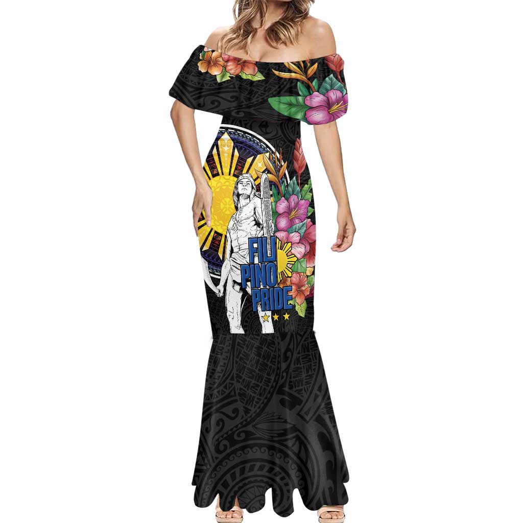 Filipinos Lapu-Lapu Hero Philippines Mermaid Dress Hibiscus Flowers Style