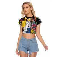 Filipinos Lapu-Lapu Hero Philippines Raglan Cropped T Shirt Hibiscus Flowers Style