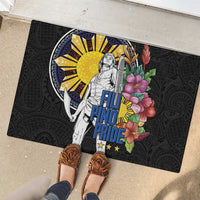 Filipinos Lapu-Lapu Hero Philippines Rubber Doormat Hibiscus Flowers Style