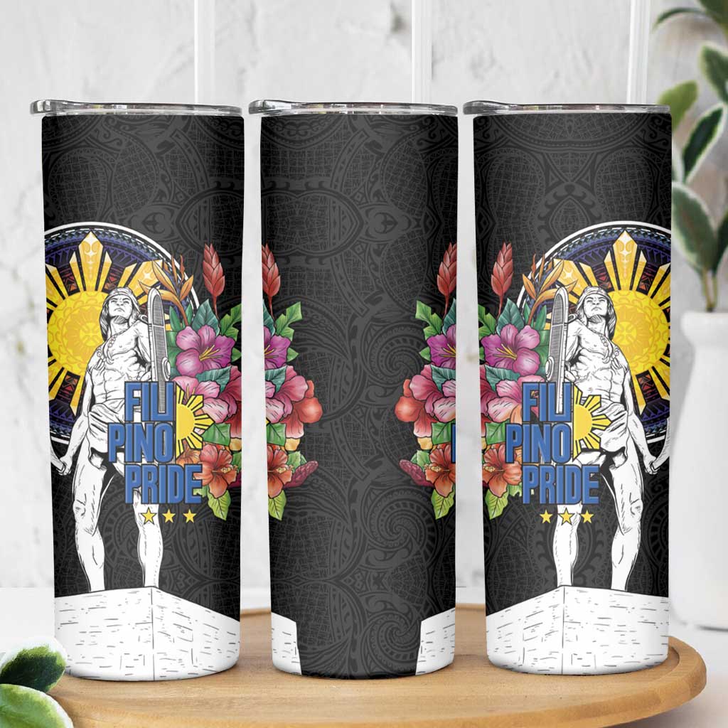Filipinos Lapu-Lapu Hero Philippines Skinny Tumbler Hibiscus Flowers Style