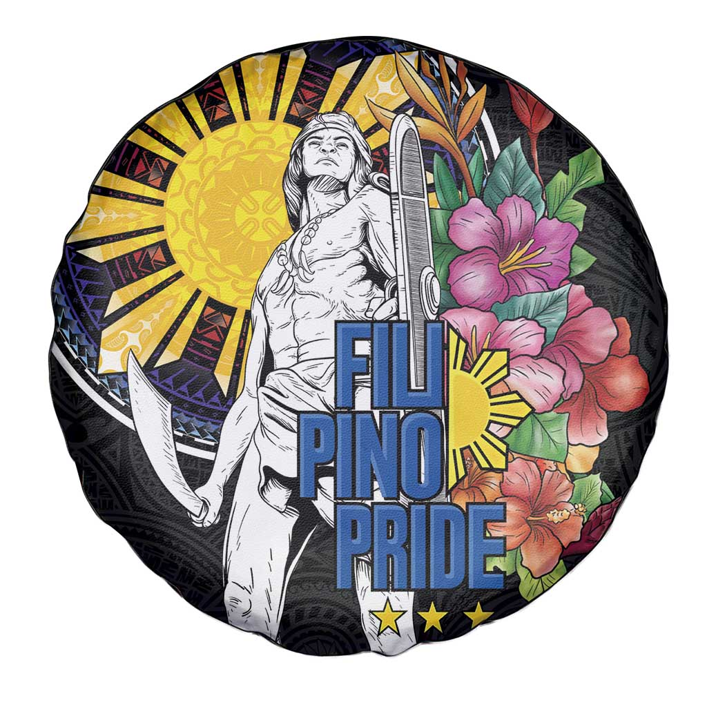 Filipinos Lapu-Lapu Hero Philippines Spare Tire Cover Hibiscus Flowers Style