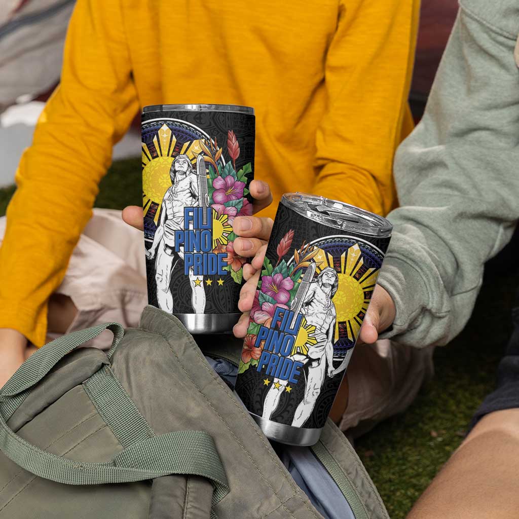 Filipinos Lapu-Lapu Hero Philippines Tumbler Cup Hibiscus Flowers Style