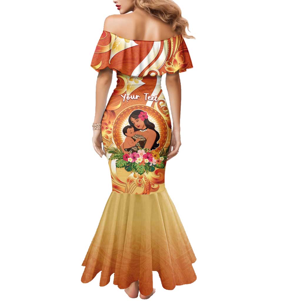 Personalised Tonga Mother's Day Family Matching Mermaid Dress and Hawaiian Shirt I Love You Mom