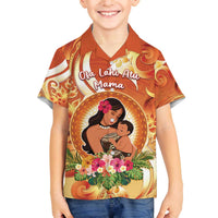 Personalised Tonga Mother's Day Family Matching Off The Shoulder Long Sleeve Dress and Hawaiian Shirt I Love You Mom